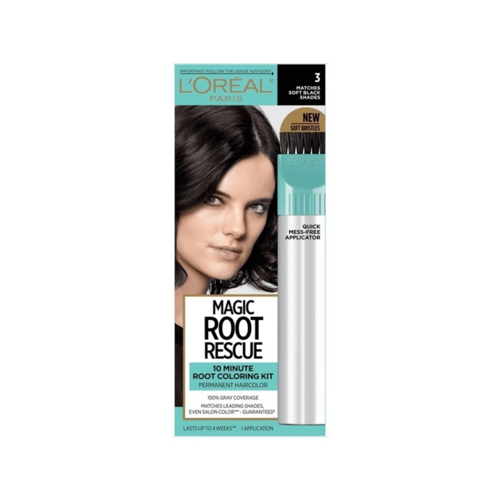 L'Oreal Paris Magic Root Rescue 10 Minute Hair Coloring Kit, 3 Soft Black, 1 Kit